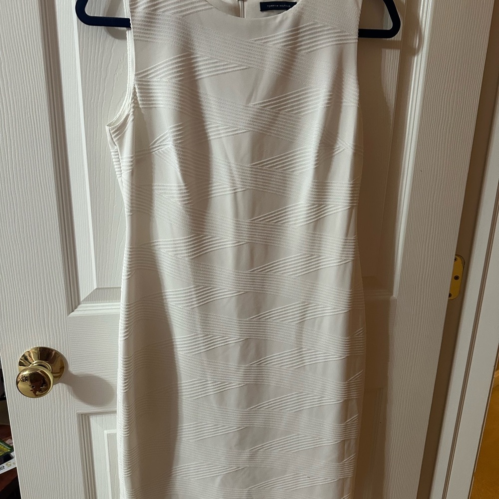 Tommy Hilfiger Textured White Midi Dress
